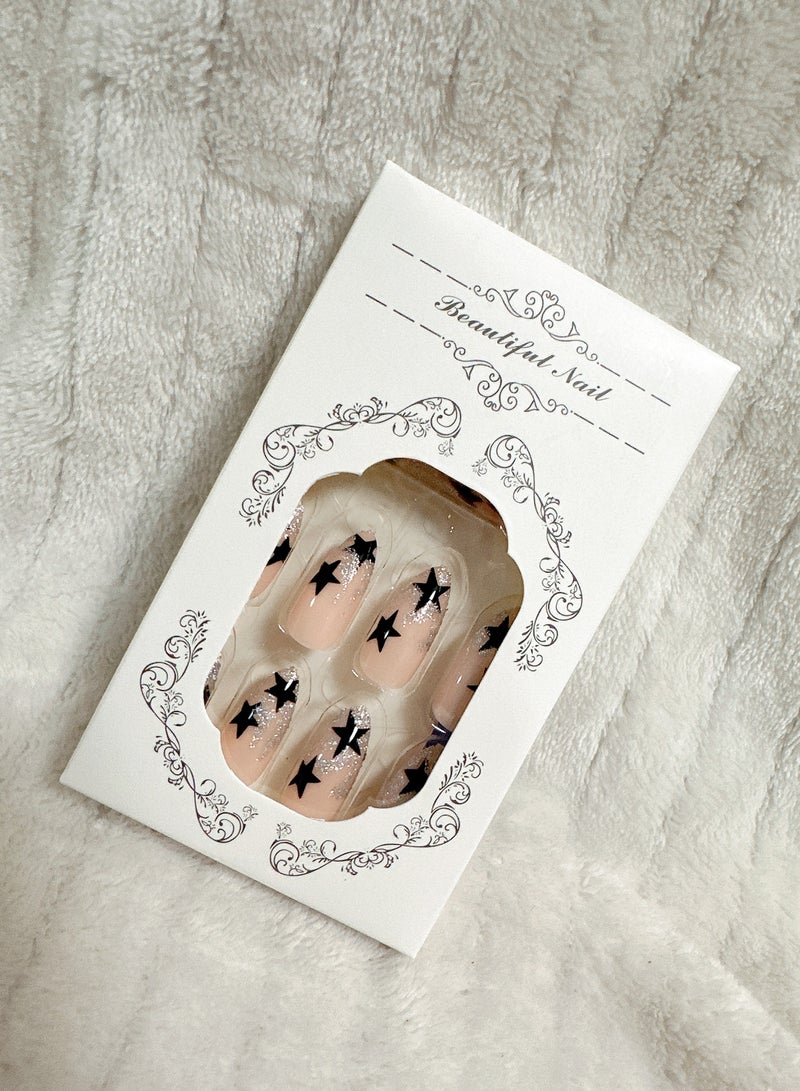 Captaintech French Tip Press On Nails - Package Soft Gel French Fake Nails Short, Salon-quality Press On Nails, Seamless Glue-on Nails for Woman Nail Art Manicure - Image 5