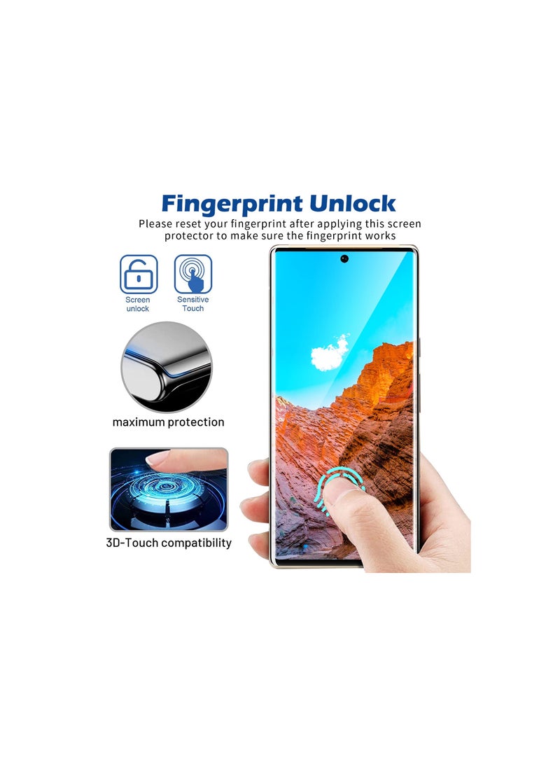 SOLARAE Screen Protector, 9H Tempered Glass, Ultrasonic Fingerprint Compatible, 3D Curved, HD Clear Scratch Resistant Fit for Google Pixel 6 Pro 5G Glass Screen Protector(2Screen Protector+2Camera Lens Film) - Image 5