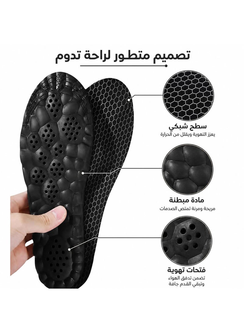 Tishta Medical Silicone Insole for Men - Memory Foam with Massage Pads and Ventilation - Cut-to-Size (41-46) - (Black-Black) - (1 Pair) - Image 5