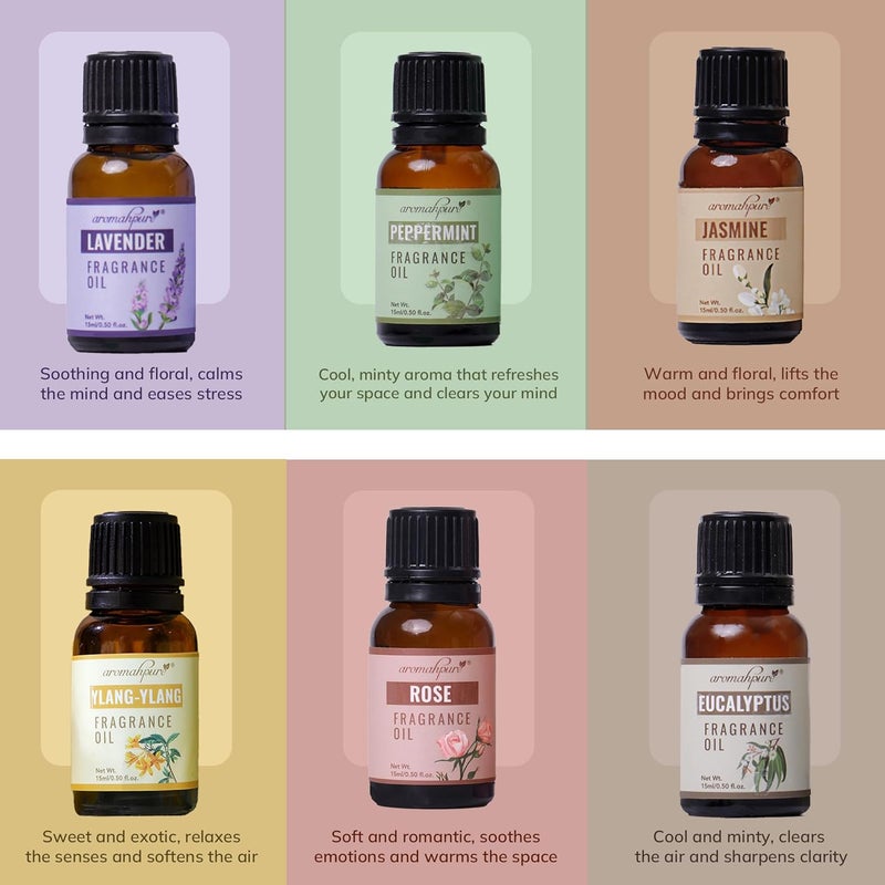 اروماهبور زيت عطري Aromahpure - سلسلة الاندماج | 225 مل | مجموعة من 15 عبوة | زيت عطري لتعطير المنزل | مثالي للاستخدام في العلاج بالعطور | يُستخدم في أجهزة التنشيط، الشموع، مزيلات الروائح، الصابون. - Image 3
