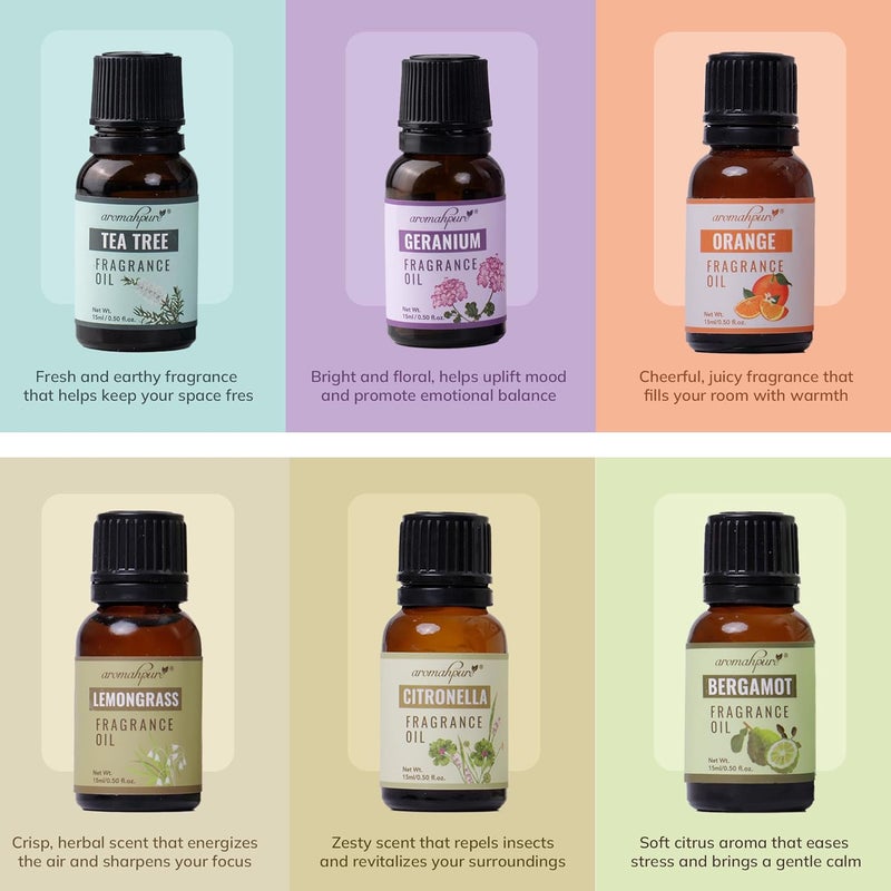 اروماهبور زيت عطري Aromahpure - سلسلة الاندماج | 225 مل | مجموعة من 15 عبوة | زيت عطري لتعطير المنزل | مثالي للاستخدام في العلاج بالعطور | يُستخدم في أجهزة التنشيط، الشموع، مزيلات الروائح، الصابون. - Image 2