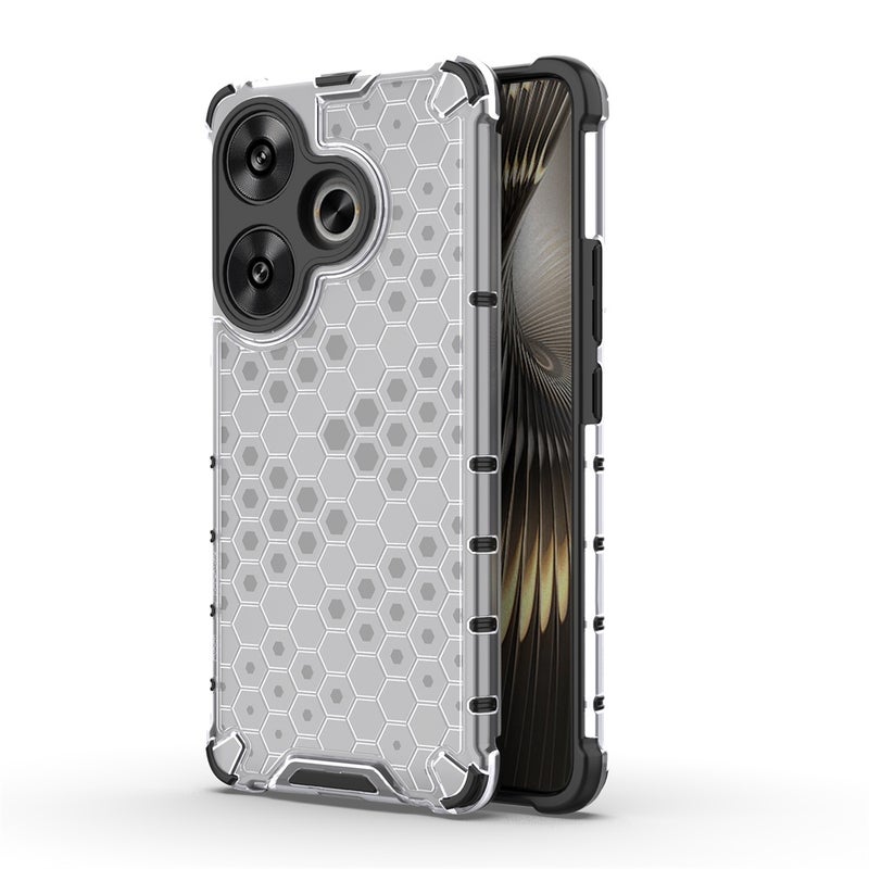 HuHa Protective Cover For Xiaomi Poco F6 Shockproof Honeycomb Phone Case(White) - Image 1