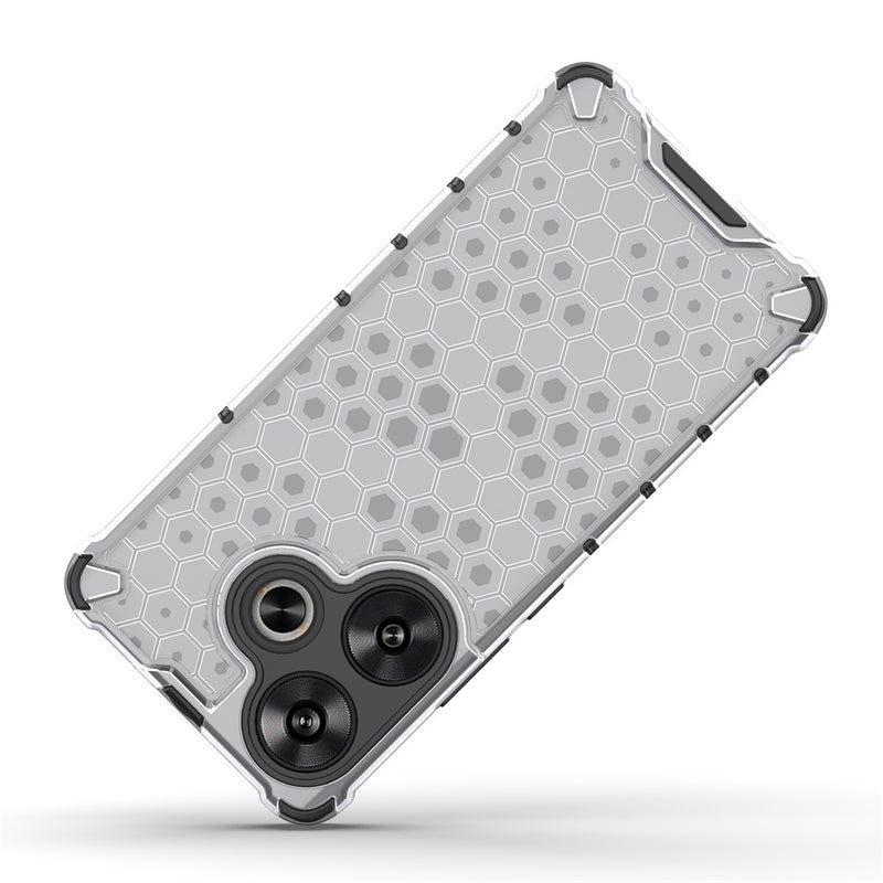 HuHa Protective Cover For Xiaomi Poco F6 Shockproof Honeycomb Phone Case(White) - Image 5