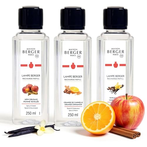 Maison Berger مجموعة إعادة تعبئة عطر MAISON BERGER لشمعة العطر - 3 × 8.45 أونصة سائلة - 3 × 250 مل (ثلاثي دافئ) - Image 1