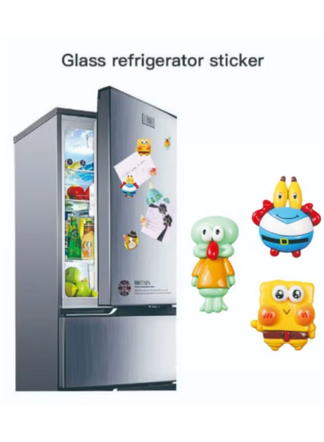 Excefore 5 Pack Multipurpose Resin Magnets Fridge Magnets 3D Cartoon SpongeBob SquarePants Series Figures Set Magnets Household Fridge Magnets Home Decor - Image 3