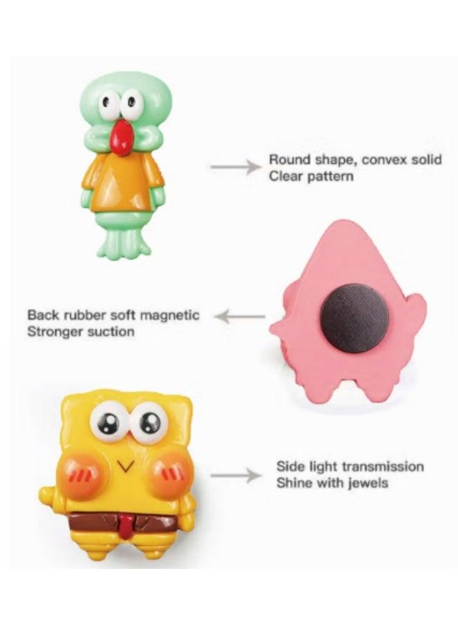 Excefore 5 Pack Multipurpose Resin Magnets Fridge Magnets 3D Cartoon SpongeBob SquarePants Series Figures Set Magnets Household Fridge Magnets Home Decor - Image 4