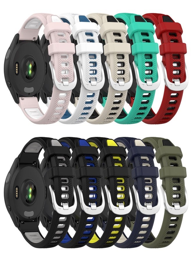 QGHXO سوار بديل من السيليكون سريع الفك مقاس 18 مم لساعة Garmin Forerunner 265S/ Venu 3S/ Venu 2S/ Vivoactive 4S/ Vivomove 3S (بدون جهاز تتبع) - Image 2
