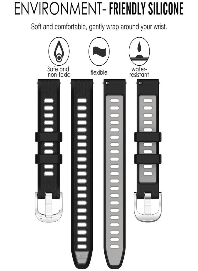 QGHXO سوار بديل من السيليكون سريع الفك مقاس 18 مم لساعة Garmin Forerunner 265S/ Venu 3S/ Venu 2S/ Vivoactive 4S/ Vivomove 3S (بدون جهاز تتبع) - Image 3