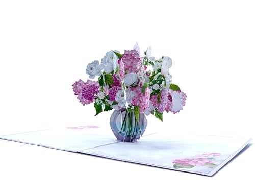 Teabug Cards Pink Hydrangea Bouquet Pop Up Card, 3D Blooming Love Greeting Card for Birthday, Mothers Day, Valentines Day, Anniversary, Thinking of You, All Occassions by Teabug Cards - Image 3