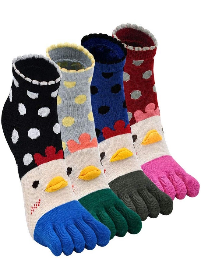 Caidienu Toe Socks Women Five Finger Socks Cotton Breathable Toe Socks for Women Running Toe Socks with Reinforced Heels and Toes - Image 1