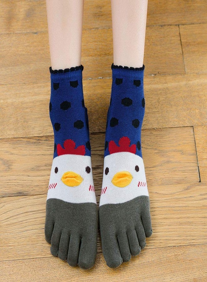 Caidienu Toe Socks Women Five Finger Socks Cotton Breathable Toe Socks for Women Running Toe Socks with Reinforced Heels and Toes - Image 2