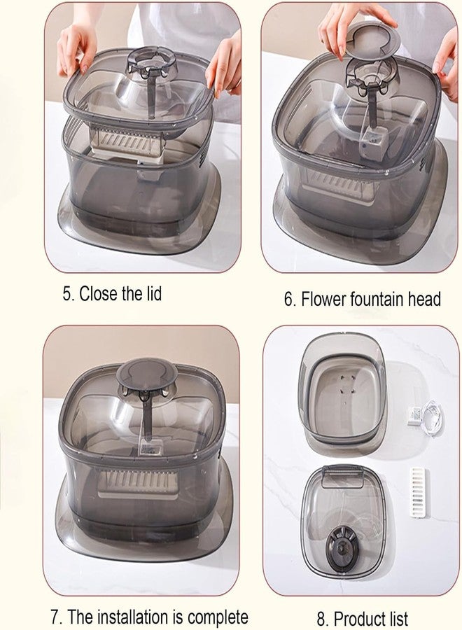 MUGATH 5L Pet Water Dispenser for Cats Dogs, Multi-Layer Filtration USB Powered Low Noise Encourages Hydration with Filter Cartridge, Detachable Large Capacity Pet Water Feeder Dispenser - Image 3