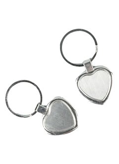 Graffiti Resin Heart Shape Stainless Steel Keychain 2 Pcs  - Image 1
