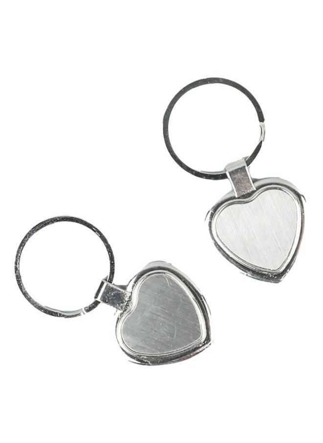 Graffiti Resin - Heart Shape Stainless Steel Keychain 2 Pcs - Image 1