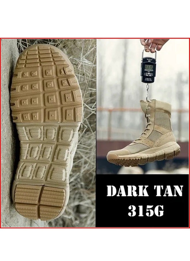 Generic - 1-Pair Ultra Light Waterproof Fabric Breathable Combat Boots,Men's Outdoor Desert Boots Shoes,Mesh Light Military Fans Shoes - Image 1