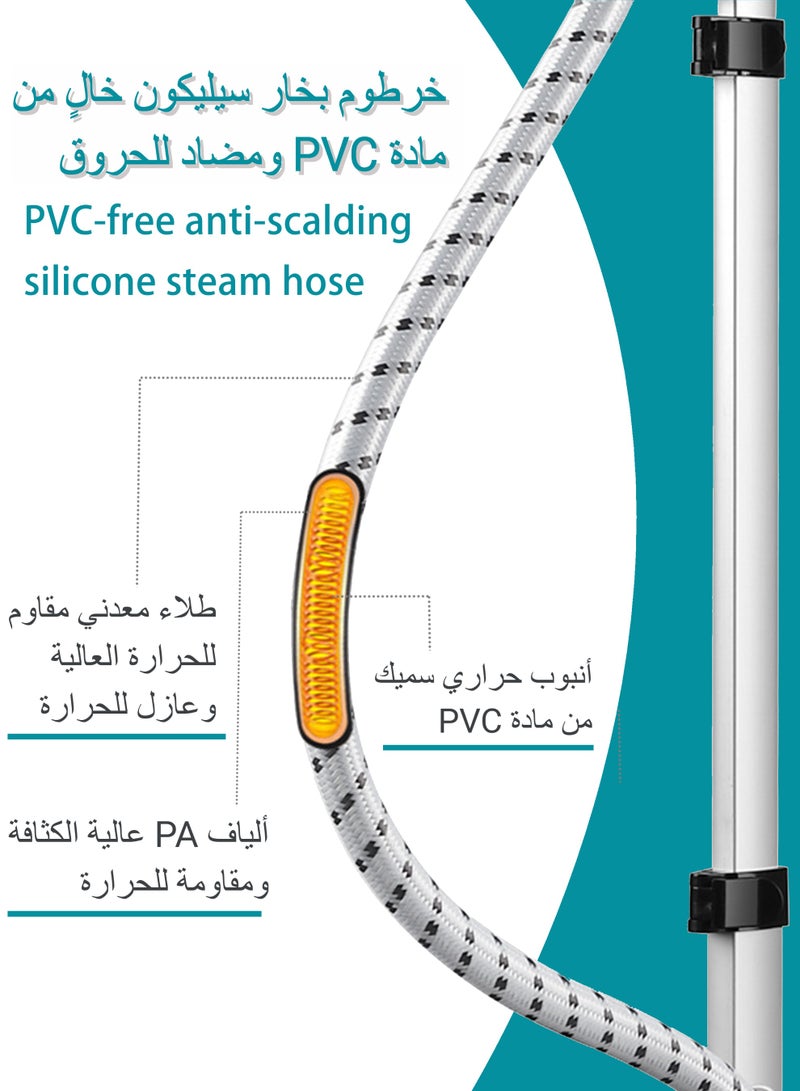واميت مكواة بخار قائمة، مكواة بخار كهربائية للملابس مع نظام تعليق للبدلات، 11 مستوى بخار، خالية من التجاعيد، أعمدة تلسكوبية عالية الجودة، بخار لمدة 50 دقيقة، مثالية للاستخدام المنزلي والتجاري، 1.5 لتر، 2000 واط - Image 4