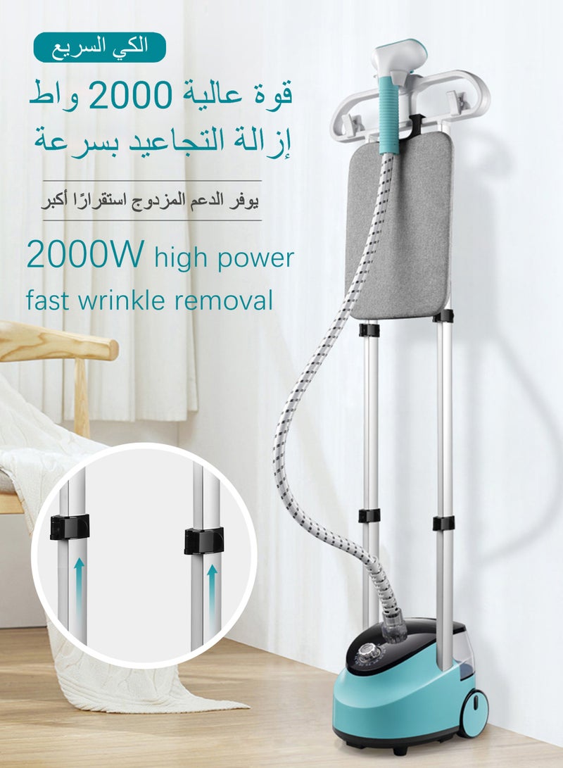 واميت مكواة بخار قائمة، مكواة بخار كهربائية للملابس مع نظام تعليق للبدلات، 11 مستوى بخار، خالية من التجاعيد، أعمدة تلسكوبية عالية الجودة، بخار لمدة 50 دقيقة، مثالية للاستخدام المنزلي والتجاري، 1.5 لتر، 2000 واط - Image 2