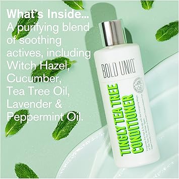 BOLD UNIQ Tea Tree Conditioner Refreshing Peppermint Tea Tree Oil Formula for All Hair Types Petaapproved Vegan CrueltyFree Sulphate Paraben Free 237ml - Image 3