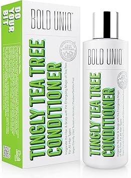 BOLD UNIQ Tea Tree Conditioner Refreshing Peppermint Tea Tree Oil Formula for All Hair Types Petaapproved Vegan CrueltyFree Sulphate Paraben Free 237ml - Image 1