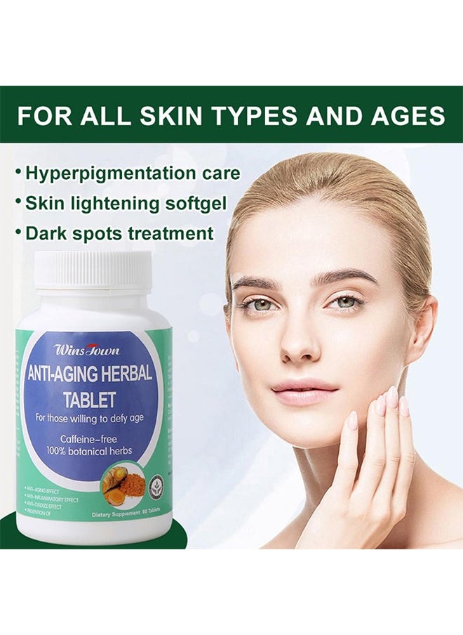 Wins Town - Anti Aging Herbal Tablet, Natural Amino Acid Supplement for Longevity, Supports Skin, Hair, Nails, Bones, Immune Health, 60 Tablets - Image 1