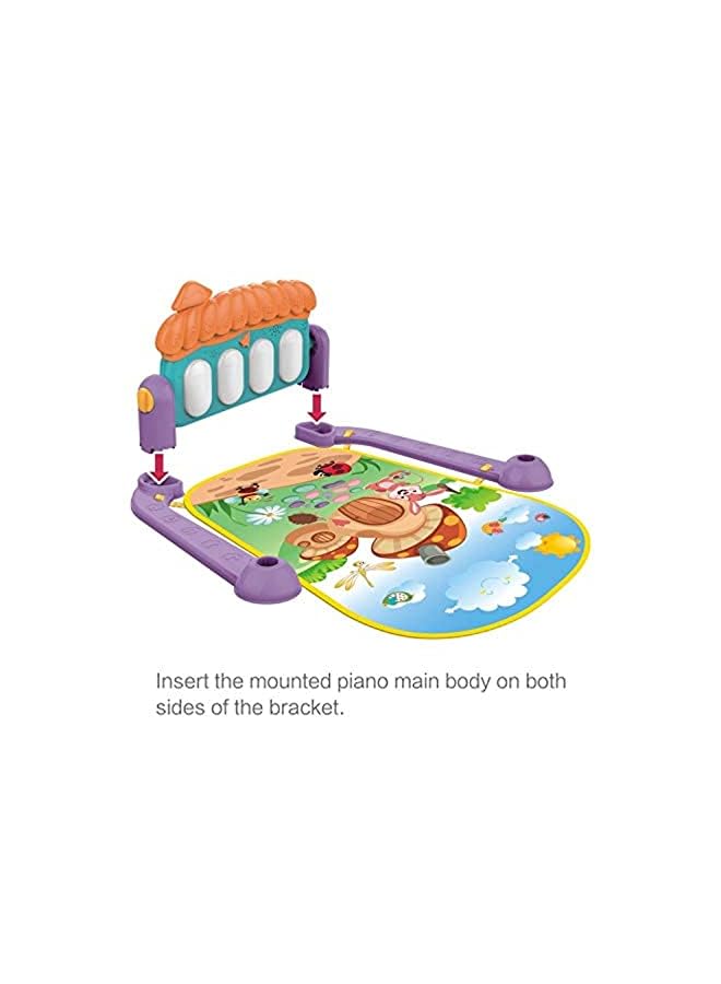 vesus Play & Learn Infant Gym Toys Piano Activity - Baby Kick and Gym Play Mat Lay & Play 3 in 1 Fitness Music and Lights Fun Piano for 0-36 Months Girl Boy - Easy to Disassemble and Washable - Image 2
