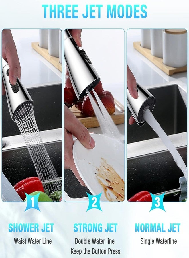 Suicune 3 Modes Shower Head Kitchen Tap, Pull Out Docking Shower, Dish Rinser Hand Shower Kitchen Tap 360° Rotatable High Pressure Mixer Tap Kitchen with High Pressure Flush Button - Image 2