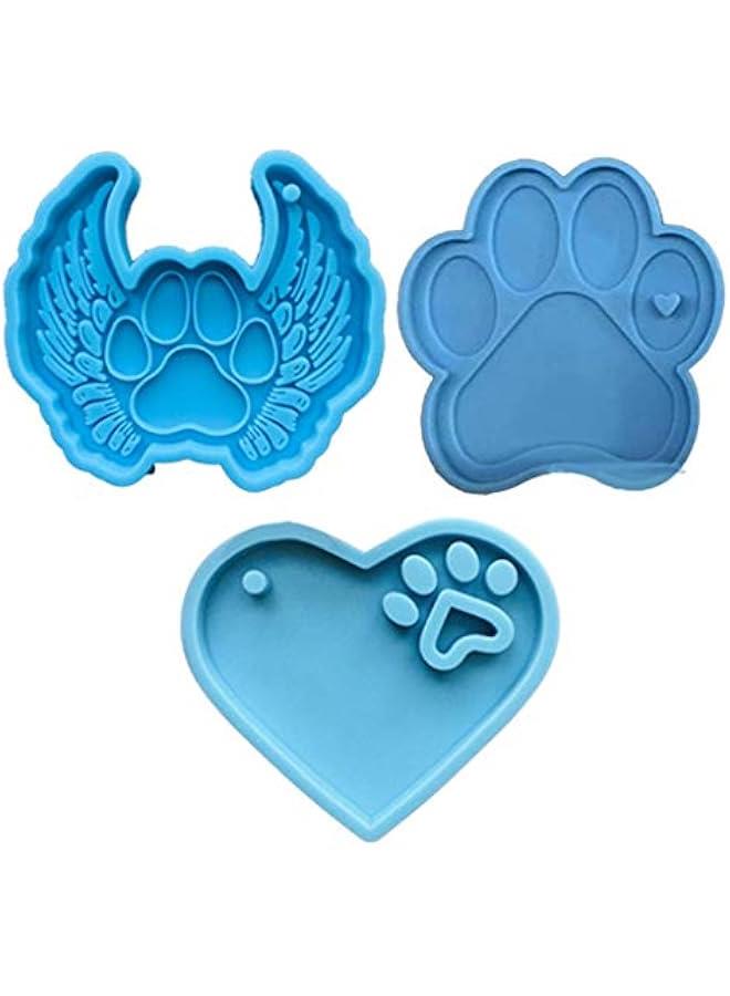 Generic Dogs Paws Pendants Silicone Molds DIY Crafts Dogs Paws Keychain Casting Mold Handmade Necklace Earrings UV Resin Mold - Image 2