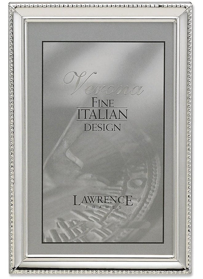 Lawrence Frames Polished Silver Plate 8 By 12-Inch Picture Frame  Bead Border Design 