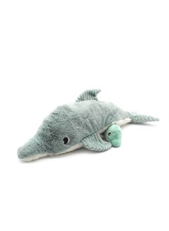 Les Deglingos Tofou the Dolphin Plush Toy - Mint Green Mom & Baby Set with Hidden Baby, Eco-Friendly Cuddly Companion from Birth  - Image 1
