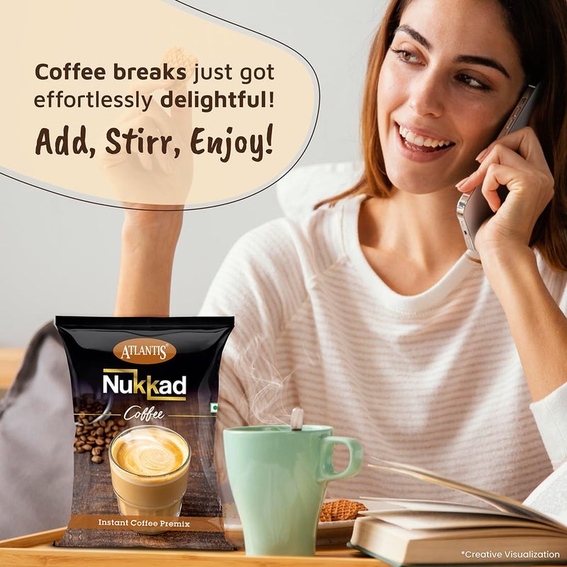 ATLANTIS 3 في 1 نكاد قهوة فورية مسبقة التحضير مسحوق جاف 1 كجم لجهاز البيع، كيس - Image 3