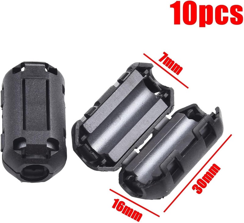 10 Pieces Ferrite Core Noise Suppressor Filter Ring, 5mm Diameter Clip On RFI Filter For Computer Hard Disk Fax Machine Cable(7mm) - Image 2