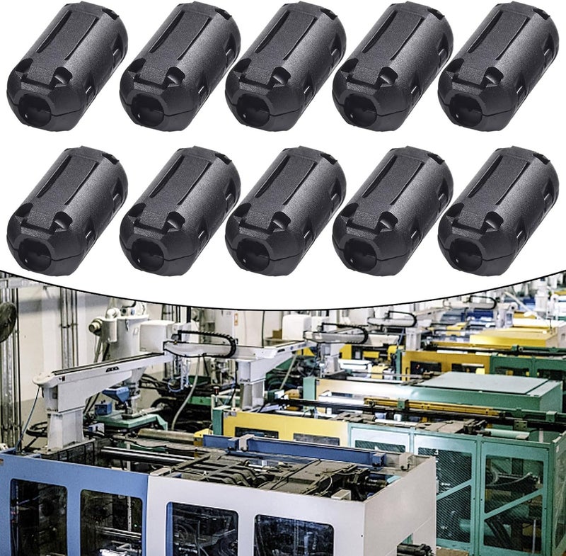 10 Pieces Ferrite Core Noise Suppressor Filter Ring, 5mm Diameter Clip On RFI Filter For Computer Hard Disk Fax Machine Cable(7mm) - Image 4