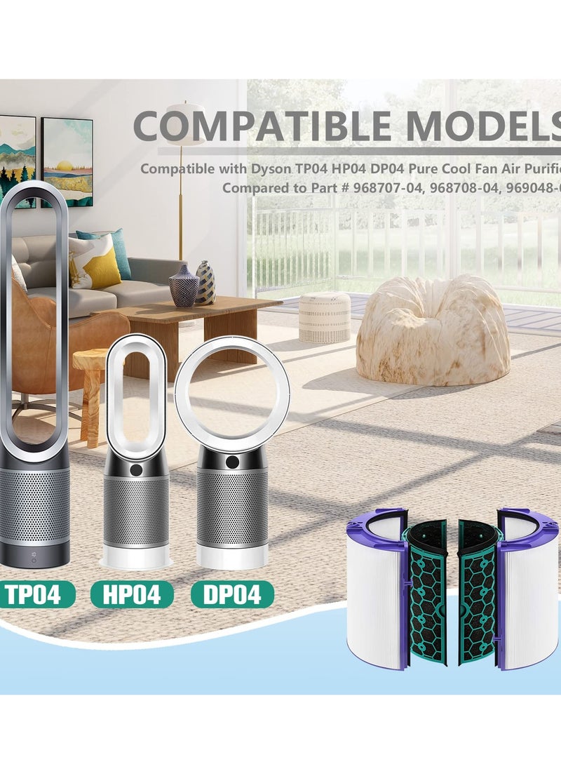 Excefore - Air Purifier Filter Replacement for Dyson Pure Cool Purifying Fan TP04 HP04 DP04, 2-in-1 True HEPA and Activated Carbon Filter, 360° Combi Design - Image 1
