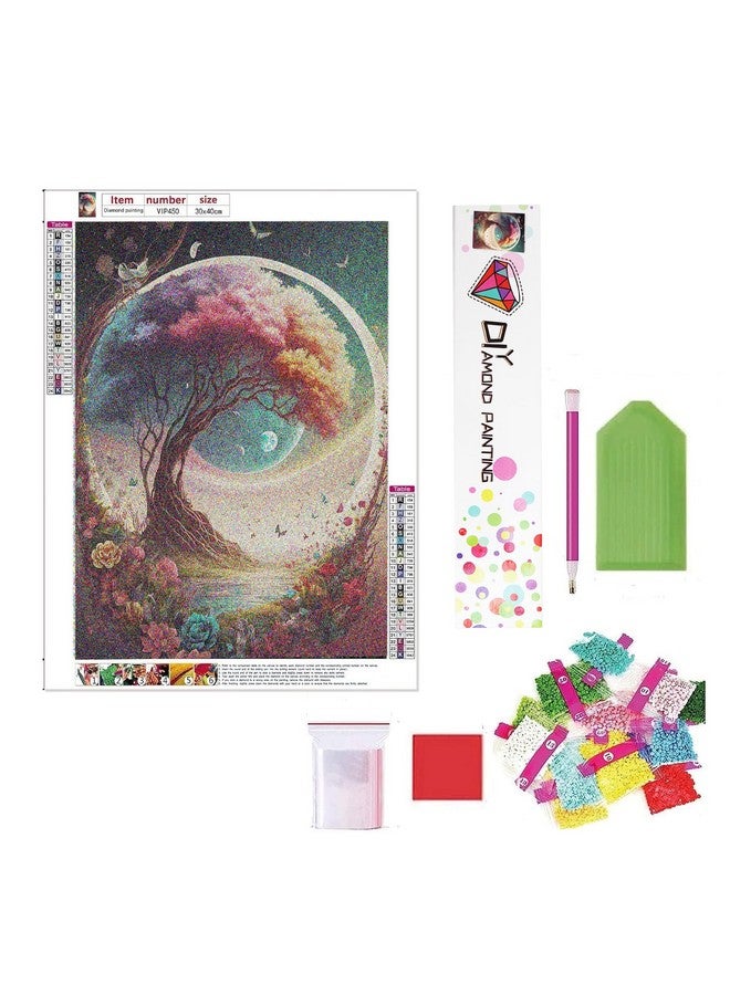 RANUR 5D Pink Tree Diamond Painting Kit, Home Wall Decor, Diamond Painting Kits for Kids and Adults, Stunning DIY Decor with Rhinestone, Artistic Masterpieces - Image 5
