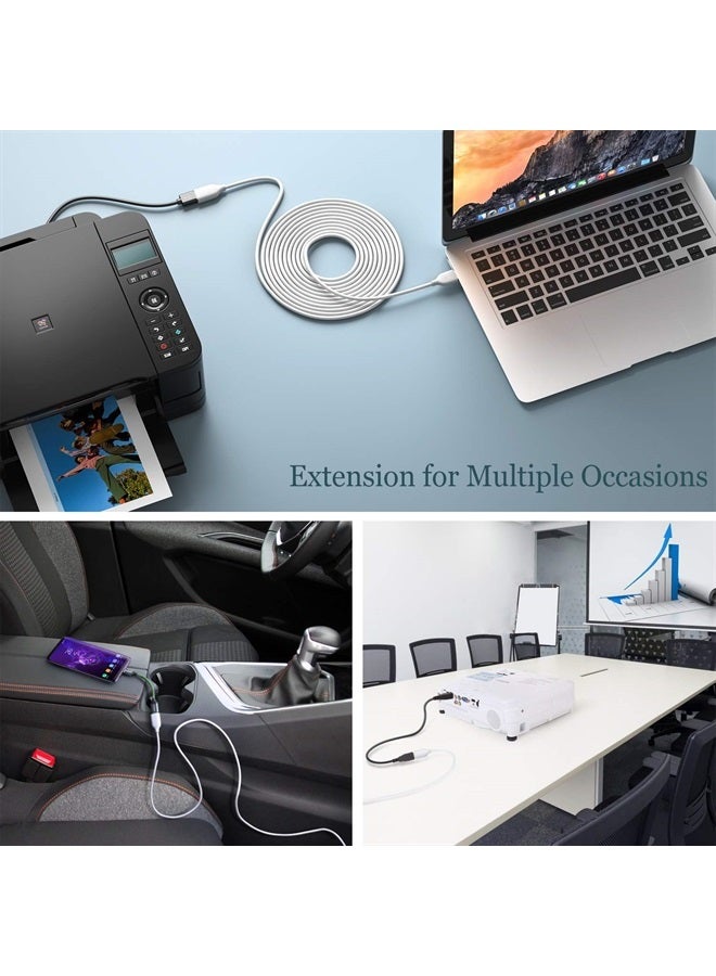 Besgoods كابل تمديد USB، 16 قدم/5 متر USB 2.0 نوع A ذكر إلى أنثى كابل تمديد مع موصلات مطلية بالذهب لمحرك الأقراص، واي فاي، لوحة المفاتيح، الفأرة، الطابعة - أبيض - Image 5