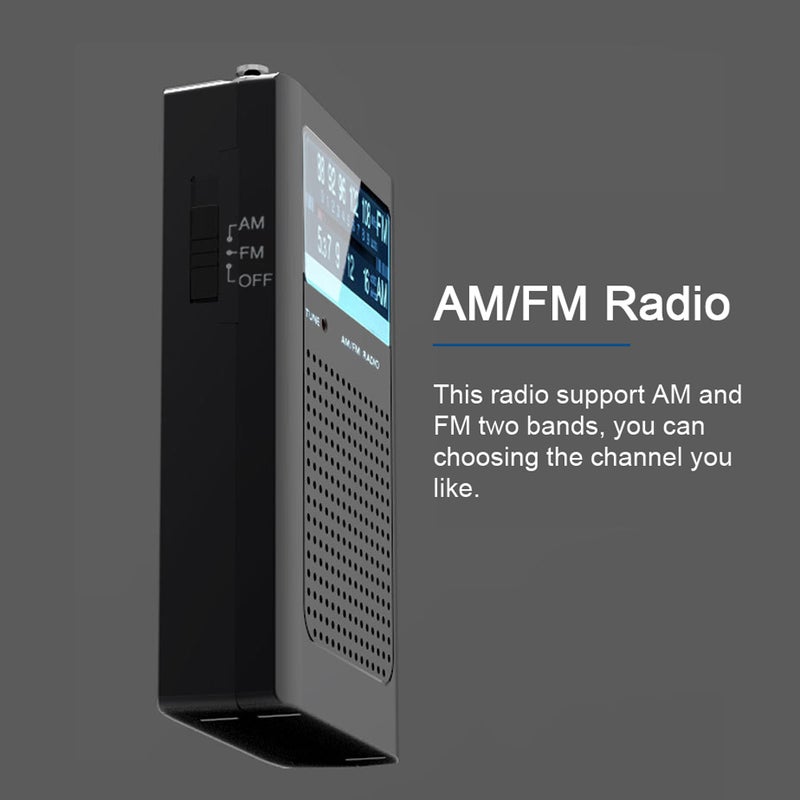 راديو AM FM محمول: حجم صغير أسود - مخرج لسماعات الرأس، سهلة التشغيل للاستخدام اليومي للكبار السنّي والسفر في الهواء الطلق - Image 5