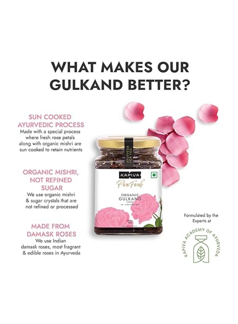 Kapiva Organic Damask Rose Gulkand | 300 g | Traditional Sun-Cooked Rose Petal Preserve | Made with Organic Rose Petals & Mishri | No Artificial Colours or Flavours - Image 3