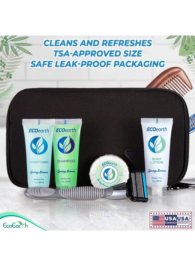 EcoEarth Hotel Toiletries Bundle (Spring Breeze 1 Oz Each 125 Pieces) 5Piece Set: 25 Each Round Bar Soap Shampoo Conditioner Body Lotion & Body Washbulk Mini Guest Amenities - Image 5