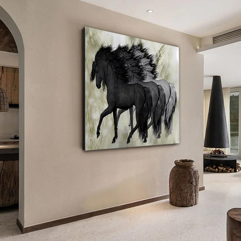 Marktna One piece of canvas print with a floral design and a hollow frame, measuring (70×50). - Image 2