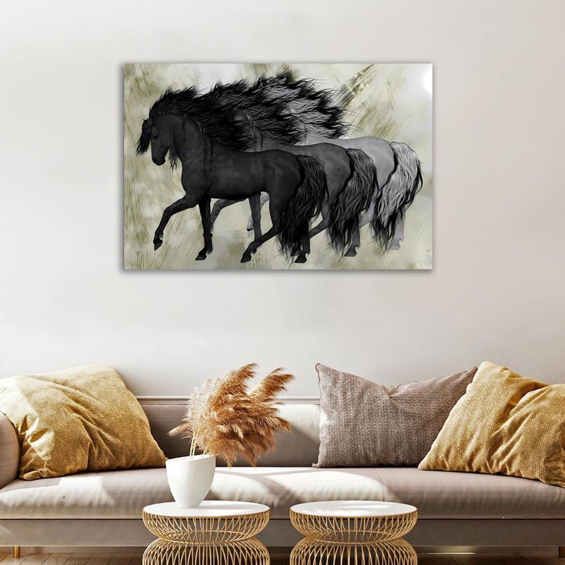 Marktna One piece of canvas print with a floral design and a hollow frame, measuring (70×50). - Image 3