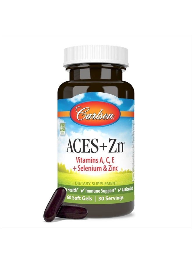 Carlson ACES + Zn, Vitamins A, C, E + Selenium & Zinc, Cellular Health & Immune Support, Antioxidant, 60 Softgels  - Image 5