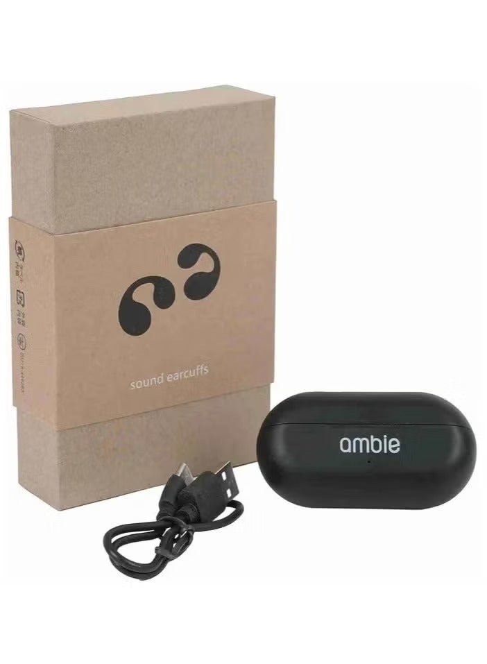 ambie سماعات أذن لاسلكية حقيقية AM-TW01 AMBIE، ترقية أذن بلوتوث احترافية (أسود) - Image 1