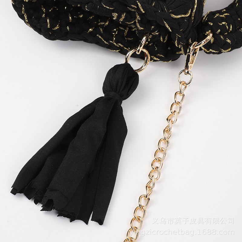 2024 Spring And Hyun-A Handmade Crochet Crossbody Bag Spot Finished All-Match Small Square Bag - Image 5