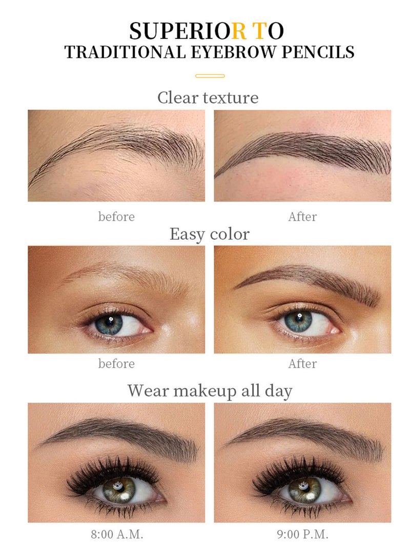 SUAKE Eyebrow Contouring Pen with Tint 4-Tip Brow Fork Natural Smudge-Proof Long-Lasting Waterproof Eye Makeup for Women - Image 5
