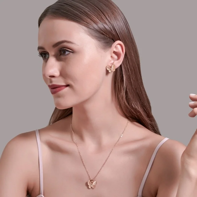 Chavin Stoned Butterfly Necklace and Earring Set ER94