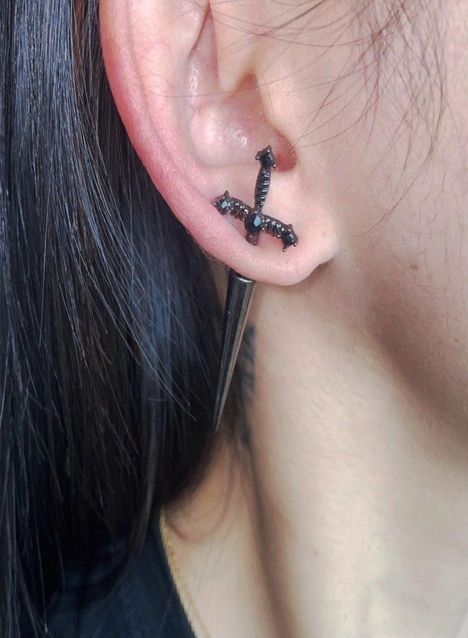 piercing 1Pcs Goth Jewelry, Gothic Earrings, Gothic Jewellery, Sword Earrings with Goth Rings and Halloween Earrings for Festival Costume - Image 5