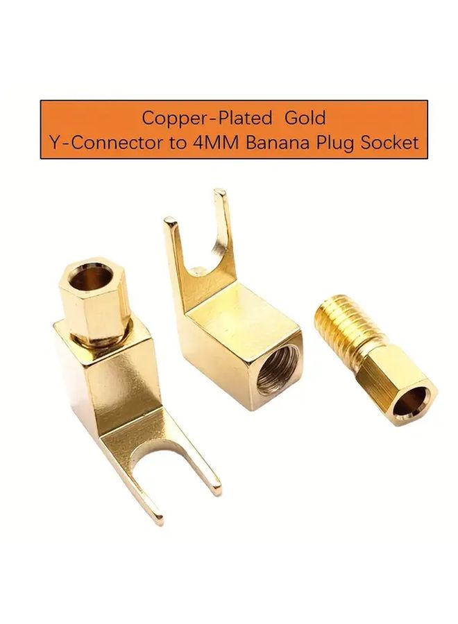 Gold Plated 4mm Banana Plug Connectors 2pcs Right Angle For Audio Video Equipment - Image 1