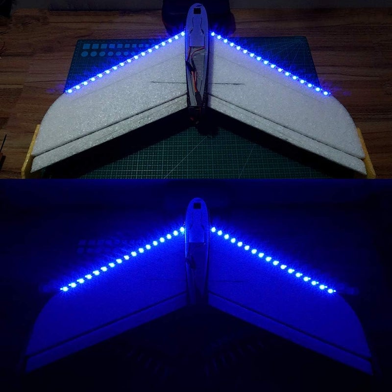 elechawk LED Light Strip for RC Fixed Wing Airplane Flying Wing Plane AR Wing Drone Model Car Truck (Blue) - Image 2