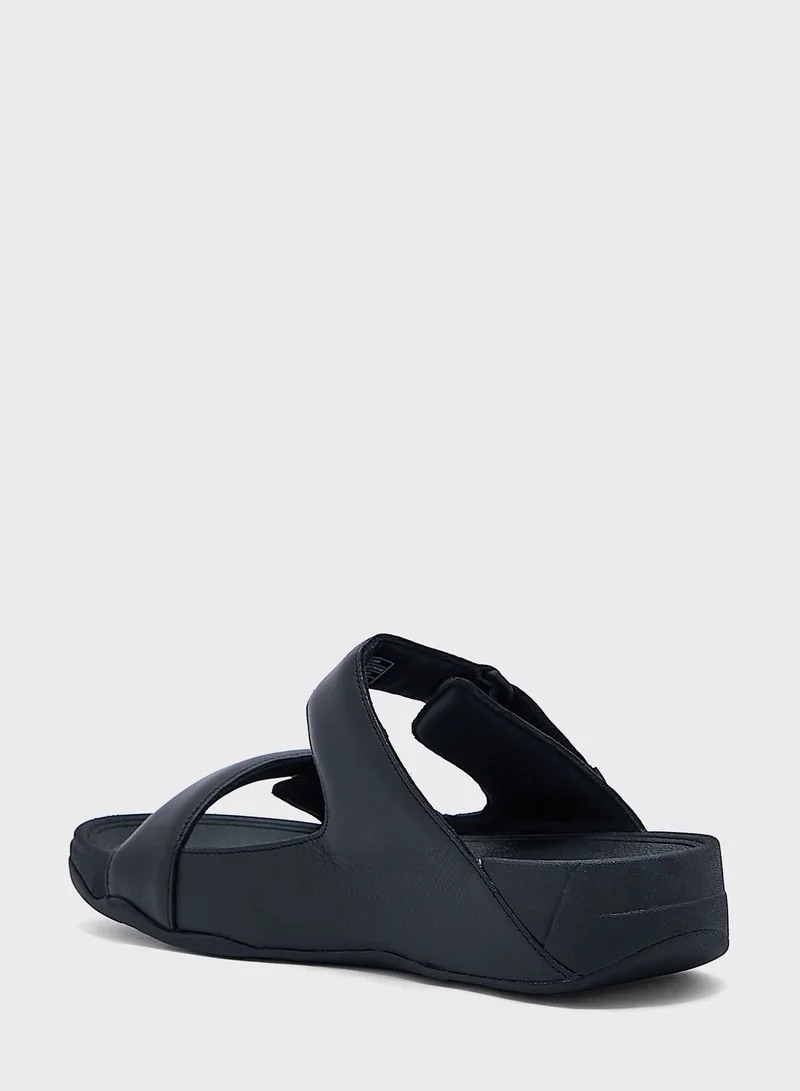 FitFlop black GOGH Mens Leather Comfort Sandals for Men | Best Price UAE