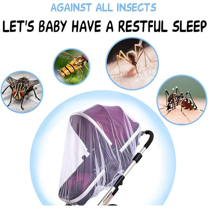 Mosquito Net for Stroller - 2 Pack Durable Baby Stroller Mosquito Net - Perfect Bug Net for Strollers, Bassinets, Cradles, Playards, Pack N Plays and Portable Mini Crib (Blue) … - Image 3